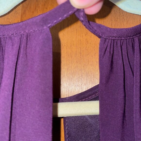 Dress Barn Petite 14 Purple Sleeveless Dress With Keyhole Beaded Waist - Picture 4 of 8